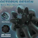 Male Masturbator Penis Vibrator with 12 Vibration Modes and 7 Electric Shock Modes, Penis Trainer with 8 Tentacle Beads, 360° Training Wrap Adult Male Female Toy