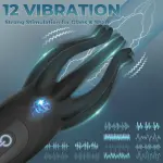 Male Masturbator Penis Vibrator with 12 Vibration Modes and 7 Electric Shock Modes, Penis Trainer with 8 Tentacle Beads, 360° Training Wrap Adult Male Female Toy