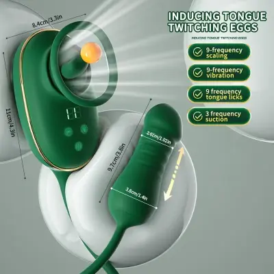 Telescopic Tongue Licker, G-Spot Nipple Stimulator, Vibrating Dildo Masturbation Device, 9 Modes, 650mAh Rechargeable Battery, Mute Strong Vibration, Battery Powered