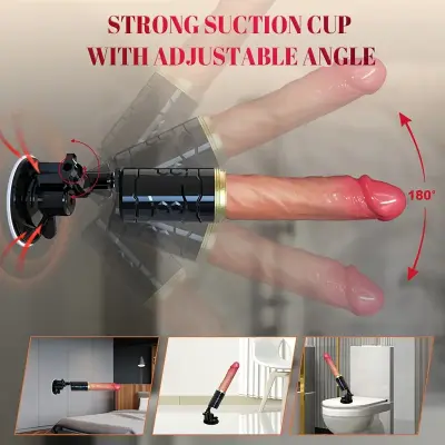 Realistic Thrusting Dildo Vibrator, Portable Simulation Vibrator with Dust Cover And Adjustable Suction Cup Base, G-spot And Anal Stimulation Vibrating Dildo