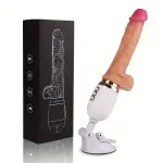 Heating Telescopic Thrusting Vibrating Dildo G-Spot Vibrator, Automatic HandsFree 3D Realistic Dildo Clit Anal Vagina Stimulator with Suction Cup Base Sex Machine