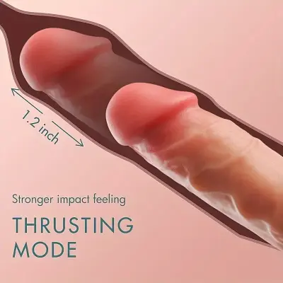Heating Telescopic Thrusting Vibrating Dildo G-Spot Vibrator, Automatic HandsFree 3D Realistic Dildo Clit Anal Vagina Stimulator with Suction Cup Base Sex Machine