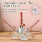 Heating Telescopic Thrusting Vibrating Dildo G-Spot Vibrator, Automatic HandsFree 3D Realistic Dildo Clit Anal Vagina Stimulator with Suction Cup Base Sex Machine
