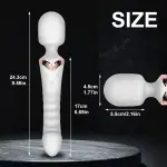 Sandfox Dual Motor Magic Wand Vibrator, 10 Modes G-Spot Massager, Rechargeable Lithium Battery, Clitoris Stimulator Dildo for Women, Anal Plug Toys for Adult