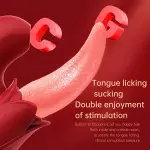 2 In 1 Lick Suck Vibrators For Women Licking Tongue Clitoris Stimulator G Spot Massager Vagina Sucking Female Orgasm Sex Toys