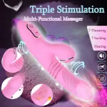 Dual Motor Heated G-Spot Suction Vibrator, Telescopic Clitoris Sucking Dildo with Nipple Stimulator, Rechargeable Lithium Battery Powered, Skin-Friendly Adult for Female Pleasure