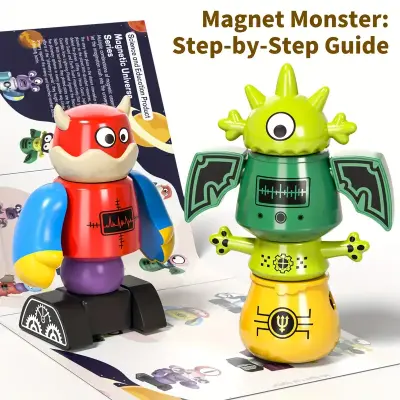 35pcs Magnetic Monster Robot Building Toy Set - STEM DIY Creativity Kit for Kids Ages 3 4 5 6 7 Years Old