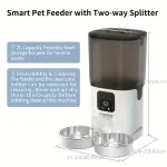 7L PAPIFEED Cat Intelligent Automatic Feeder - Wi-Fi Control, Timed Dosing, Dual Bowl Feeder for Multi-Cat Family - Large Capacity Pet Feeder