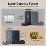 Automatic Gravity Cat Food Feeder And Water Dispenser Stainless Steel Two-in-One Set Large Capacity Dispenser for Pets Dogs, Puppies, Kittens