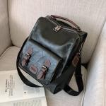 Retro backpack women's 2025 new Korean version popular soft leather versatile college student school bag travel backpack
