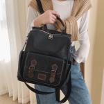 Retro backpack women's 2025 new Korean version popular soft leather versatile college student school bag travel backpack